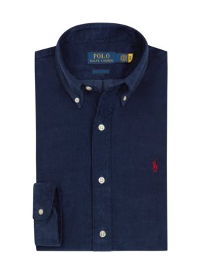 Chemise n velours côtelé doux avec broderie polo