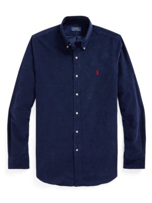 Chemise n velours côtelé doux avec broderie polo