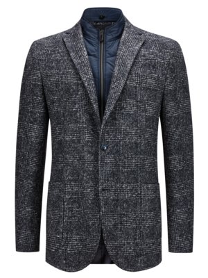 Stretch blazer with check pattern and removable yoke, Modern Fit