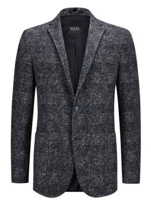 Stretch blazer with check pattern and removable yoke, Modern Fit