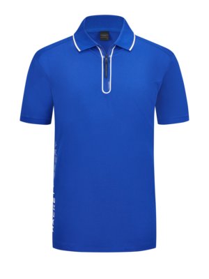 Stretch-Poloshirt mit Zip und seitlichem Logo-Print