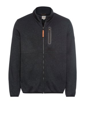 Sweatjacke mit Zip in Strick-Optik