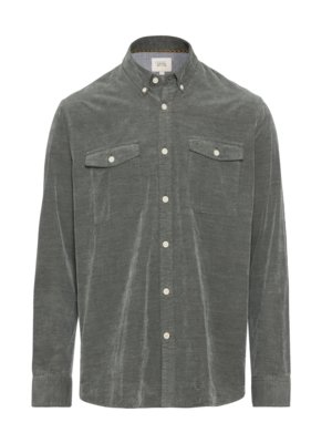 Cotton shirt in fine corduroy fabric