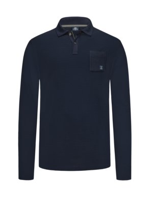 Poloshirt met lange mouwen van fijne gebreide stof