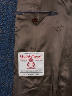 Gefüttertes Sakko aus Harris Tweed mit Fischgrät- und Karomuster