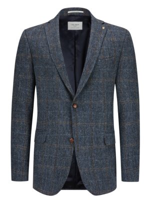 Veste blazer doublée en Harris Tweed à carreaux superposés