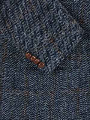 Gevoerd colbert van Harris Tweed met overcheck-motief