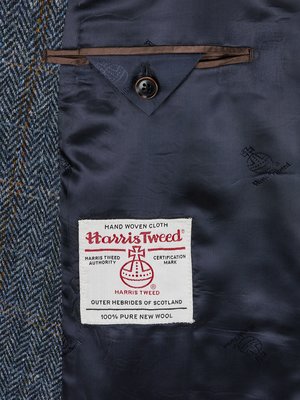 Gefüttertes Sakko aus Harris Tweed mit Fischgrät- und Karomuster