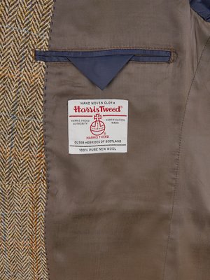 Gevoerd colbert van Harris Tweed met elleboog-patches