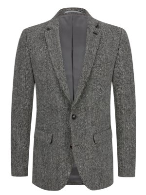 Veste blazer doublée en Harris Tweed avec coudières