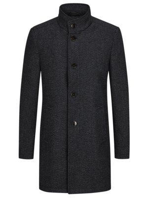 Wool coat with removable quilted yoke