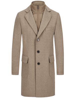 Wool coat with removable yoke