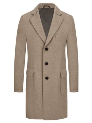 Wool coat with removable yoke