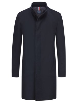 Wool coat with standing collar