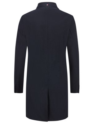 Wool coat with standing collar