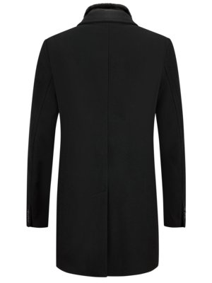 Wool coat with standing collar