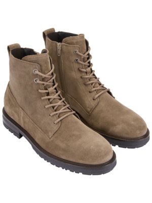 Lace-up boots with side zip