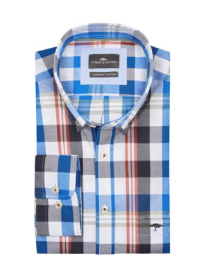 Shirt in supersoft cotton with check pattern