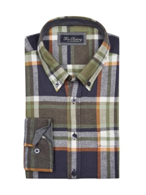 Chemise en flanelle à carreaux avec poche poitrine