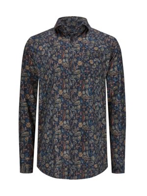 Corduroy overhemd met paisley-alloverprint