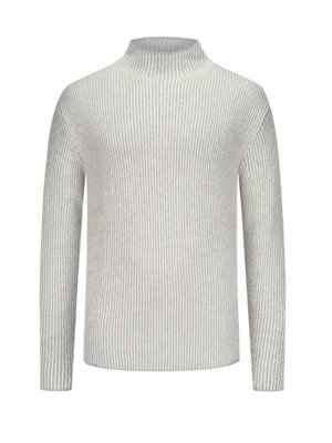 Gestreifter Pullover mit Merinowolle und Turtleneck