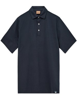 Plain polo shirt in jersey fabric with silk content