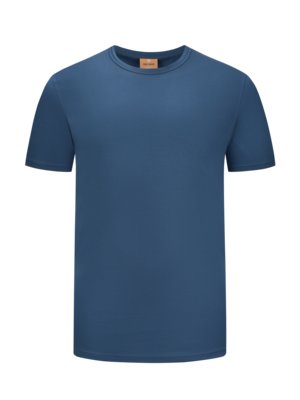 Glattes T-Shirt mit Logo-Stickerei, Extralang