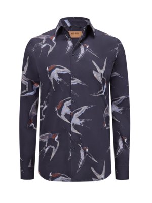 Chemise à motif d'oiseaux abstrait