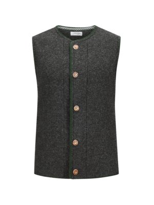 Gilet manches longues traditionnel Luggi en qualité laine vierge