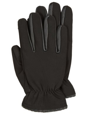 Gants avec détails en cuir et doublure chaude