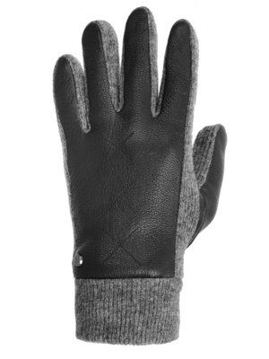 Gants en cuir avec détails tricotés et doublure douce