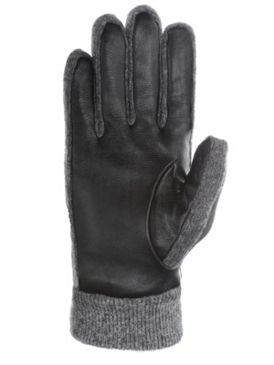 Gants en cuir avec détails tricotés et doublure douce