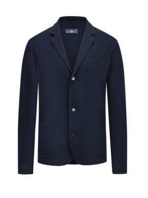 Cardigan with lapel collar and fine texture, extra long