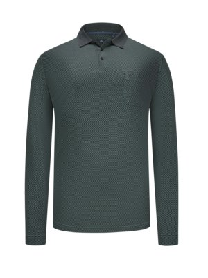 Poloshirt met motief en lange mouwen in softknit-kwaliteit