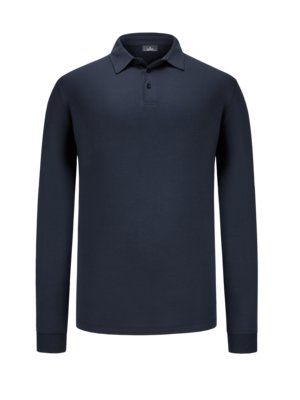 Long-sleeved polo shirt in Pima cotton, extra long 