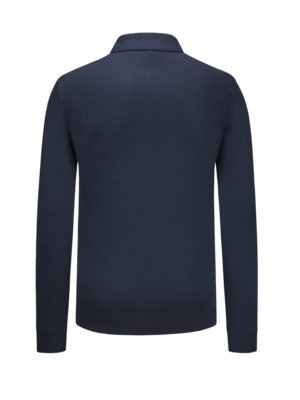 Long-sleeved polo shirt in Pima cotton, extra long 