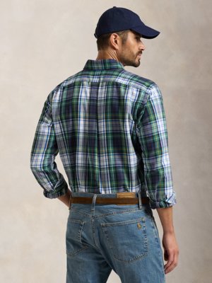 Chemise en flanelle légère avec motif à carreaux et poches poitrine