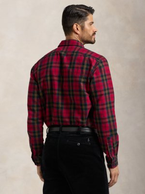 Chemise en flanelle avec poches poitrine et motif à carreaux