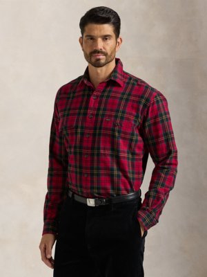 Chemise en flanelle avec poches poitrine et motif à carreaux