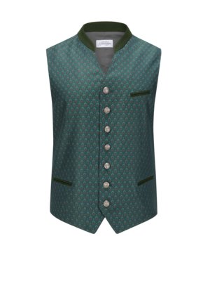 Traditional waistcoat with fine jacquard pattern