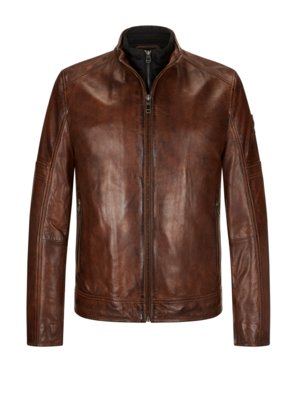 Leather jacket in Nappa leather with detachable quilted yoke