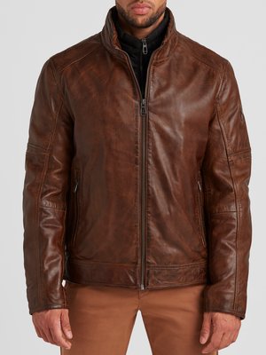 Leather jacket in Nappa leather with detachable quilted yoke