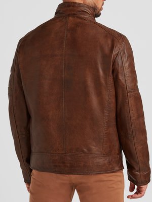 Leather jacket in Nappa leather with detachable quilted yoke