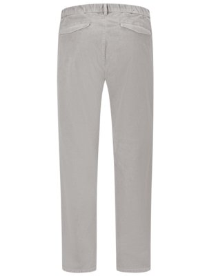 Corduroy trousers with drawstring and trouser crease