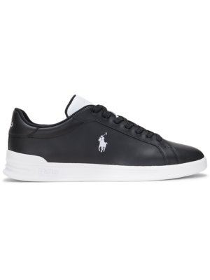 Sneakers in smooth leather with embroidered logo