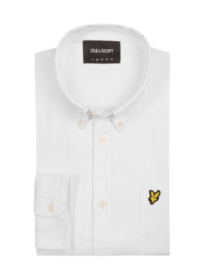 Button-down-overhemd met logo-borduursel