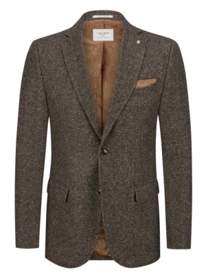 Veste blazer avec motif chevron et partie en soie, Modern Fit