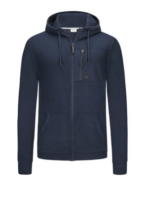 Sweatjacke aus Baumwolle mit Label-Aufnäher