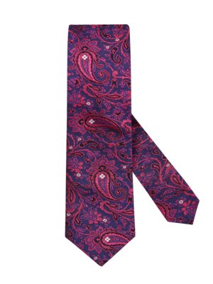 Tie in a silk blend with floral embroidery