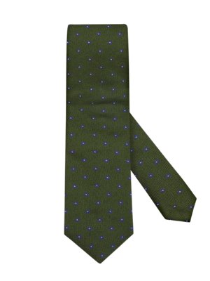 Krawatte aus Seide-Baumwollnmix mit Blüten-Stitching